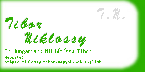 tibor miklossy business card